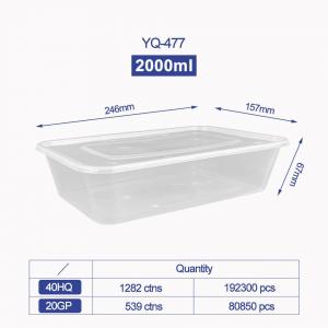 Best 500ml Clear/Black Rectangular PP Disposable Plastic Food Container Microwaveable Food Bento Storage Lunch Box wholesale