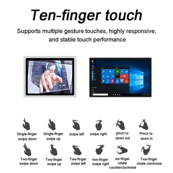 Embedded Linux IP65 Waterproof 27 Inch I3 I5 I7 Rs232 Fanless All in One Smart Factory Capacitive Touch Panel PCs