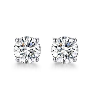 Best 18k Gold Moissanite Diamond Stud Earrings White Gold Support Customization wholesale