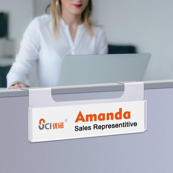 Magnetic Double Sidesd Display Cubicle Name Holder waterproof