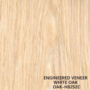 China Decoration Artificial Wood Veneer White Oak Flat Cut H8252C Light Yellow Color on sale