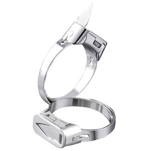 Best Stainless Steel Self Defense Silver Jewelry Ring Anodized Surface For Men / Women wholesale