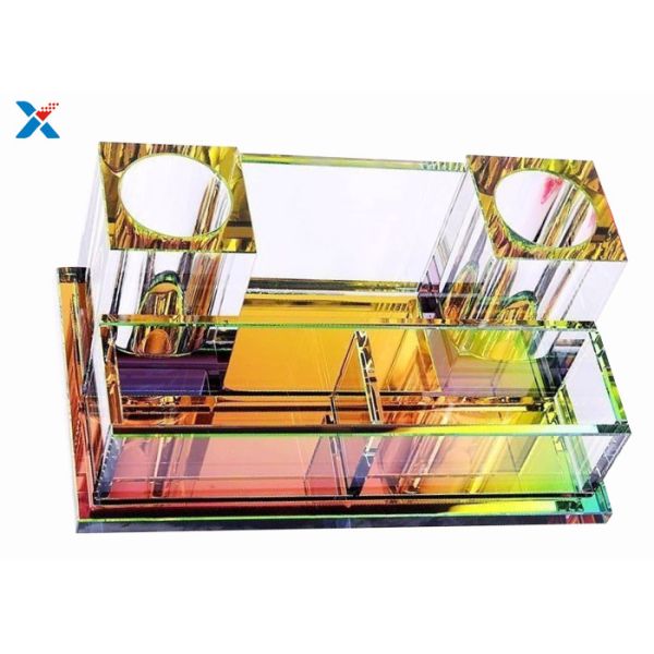 KTV Crystal Acrylic Microphone Stand , Smooth Surface Clear Plastic Display Box