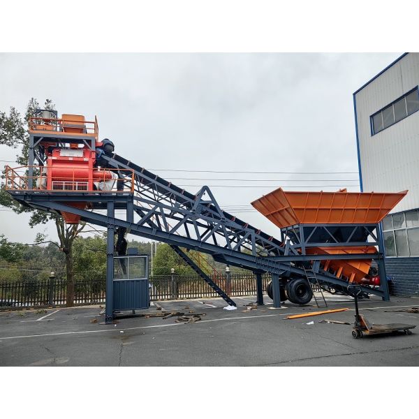 60m3/H Mini Mobile Concrete Batching Plant Portable Machine Ready Mix