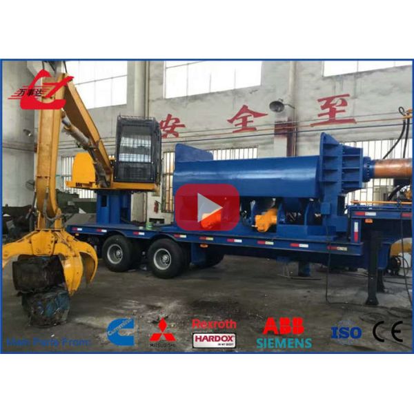 Diesel Motor Scrap Baler Logger , Metal Hydraulic Car Logger Baler 5m Lengh Grab Feeding and Discharging