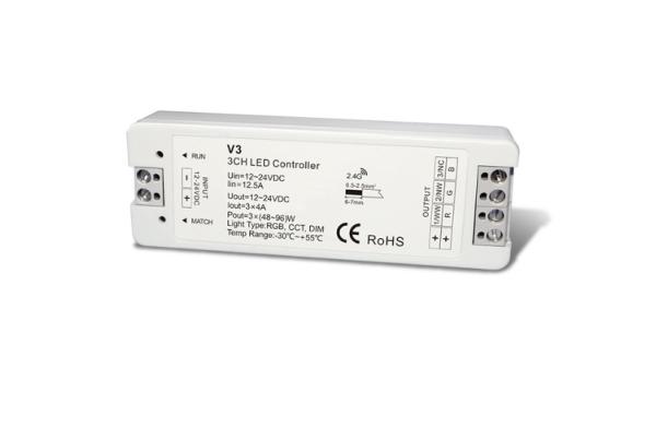 Constant Voltage Programmable LED Light Controller 3 Channels With High