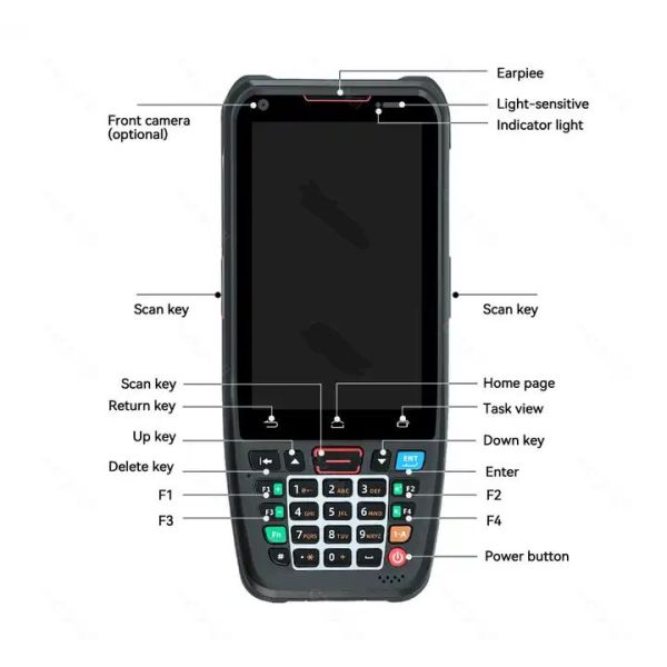 4 inch Touch Screen Rugged Portable Data Terminal Android 10.0 Mobile Smartphone PDA