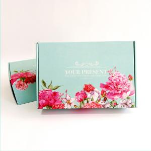 Best Custom Flower Pattern Gift Clothing Box Recyclable Foldable Paper Box wholesale