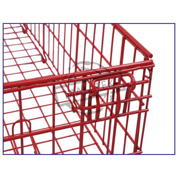 Logistics Storage Wire Mesh Storage Bins Easy To Clean Powder Coating Surface