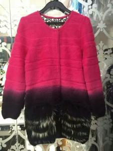 Best Round neck sleeve length warm mink cashmere elegant & fashion ladies coat wholesale