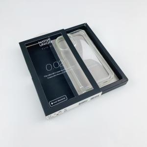 China Custom Black Sliding Drawer Paper Box With Hook Clear Window for Phone Case Package Convenient and Elegant on sale