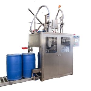 China 200L 2 Nozzles Liquid Detergent Drum Filling Machine on sale