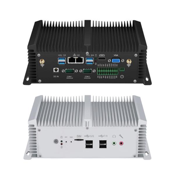 Cheap Dual LAN Dual COM Fanless Industrial PC With Dual Channel DDR4 Windows 10 Linux for sale