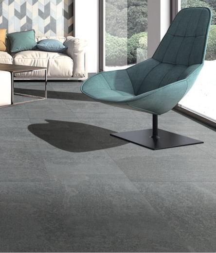 600x600mm Black Matte Surface Rectified Rustic Porcelain Tiles Indoor Floor Tile
