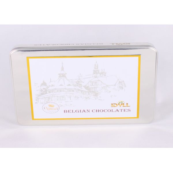 Chocolate Packaging Rectangular Tin Boxes 0.23 MM CMYK Offset Printing