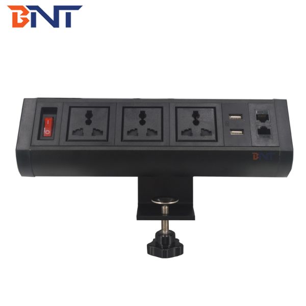 Removable clamp table edge multifunctional desk mounted socket with usb port