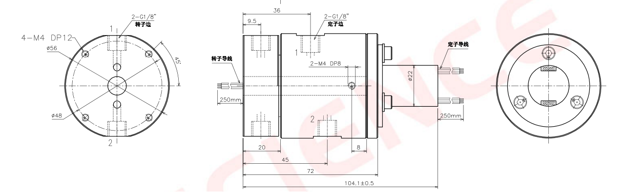 2A 24 Circuits Pneumatic Rotating Joint Easy Installation