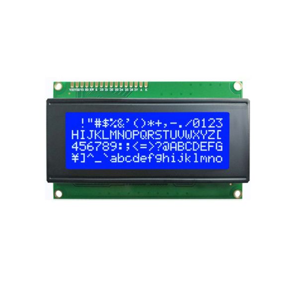 2.5 Inch Character Lcd Display, 20x4 STN Yellow / Blue 1/16 Duty 1/5 Bias