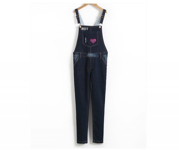Trendy Suspender Trousers Jeans Bib Pants Long Section For Student Girls