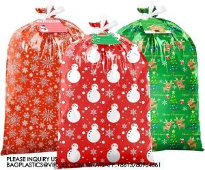 Best Large Christmas Gift Bags Oversized Christmas Bags 44X36 Large Size Plastic Gift Bags With Tag & Tie, Jumbo Large wholesale