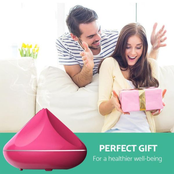 Bud Shaped 300ML Wood Grain Aromatherapy Humidifier Essential Oil Diffuser With Beautiful LED Light