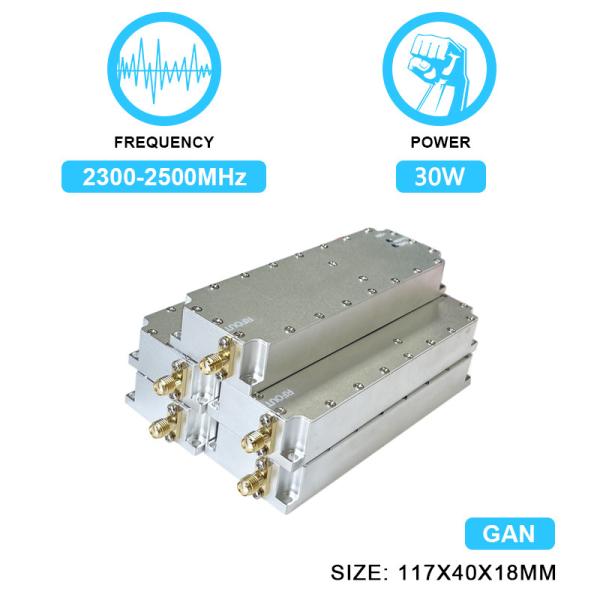 Cheap 30W 2300-2500MHz 2.4G WiFi Customized RF Power Amplifier Module Jamming PA GaN Drone Fpv C-Uas Anti Drone Module With  GAN And Isolation Protector for sale