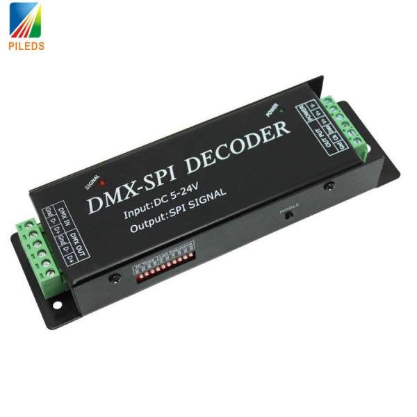 Cheap DC5v 24v Dmx To Spi Pixel Decoder 3 Pin For Rgb LED Strip control for sale