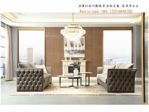 China Elegance American style furniture in Light luxury design for Villa house living room leather sofa factory directly sale on sale