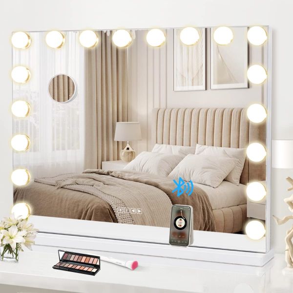 15 Bulbs Lighted Vanity Mirror 5mm LED Hollywood Mirror Round With USB Port
