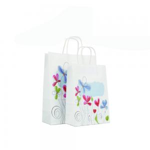 250g Printed Paper Bags / Personalised White Paper Bags CMYK Or Pantone Color