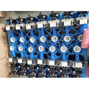 PTFE Sealing Pneumatic Butterfly Valve , Pneumatic Actuated Butterfly Valve DN25