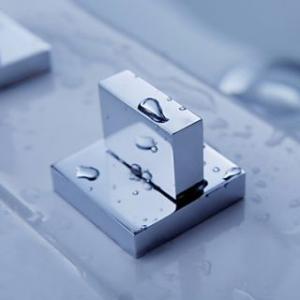 Best Square Brass 3 Hole Basin Mixer Taps For Bathroom , 2 Handle Faucet wholesale