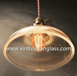 China Vintage Industrial Hanging Light with Ribbed Glass Shade on sale