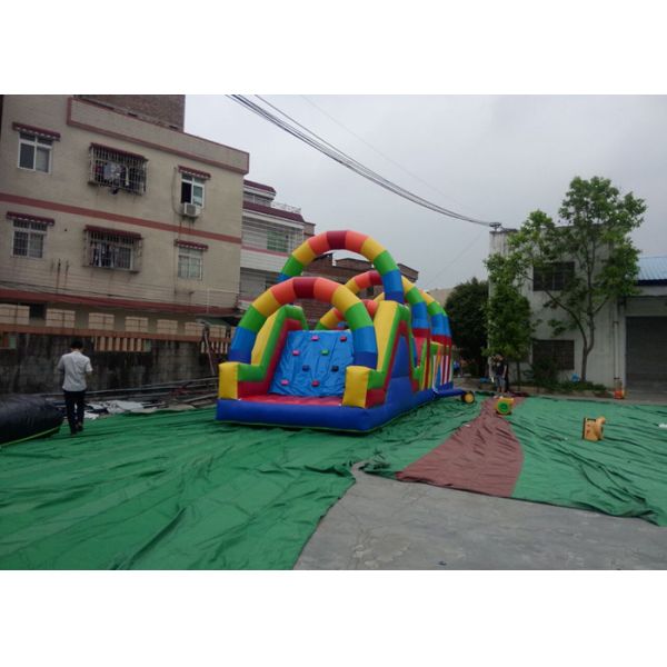 Awesome 46.5m Length Inflatable Obstacle Course Amazing With PVC Tarpaulin