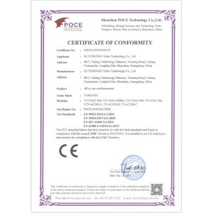 Shenzhen Tongveo Innovation Technology Co., LTD Certifications