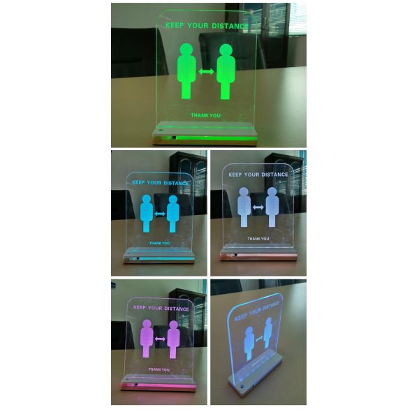 Transparent Table Stand Acrylic 28 * 22cm Led Word Sign