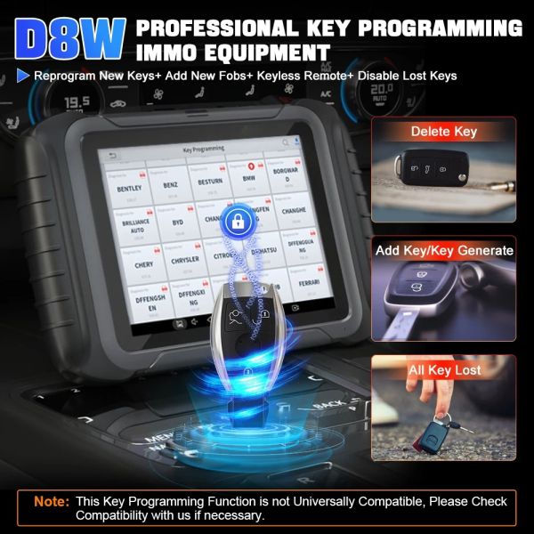 2025 XTOOL D8W WIFI OBD2 Scanner Car Diagnostic Tool With ECU Coding Active Test Key Programming 38 Resets CAN FD DOIP Topology