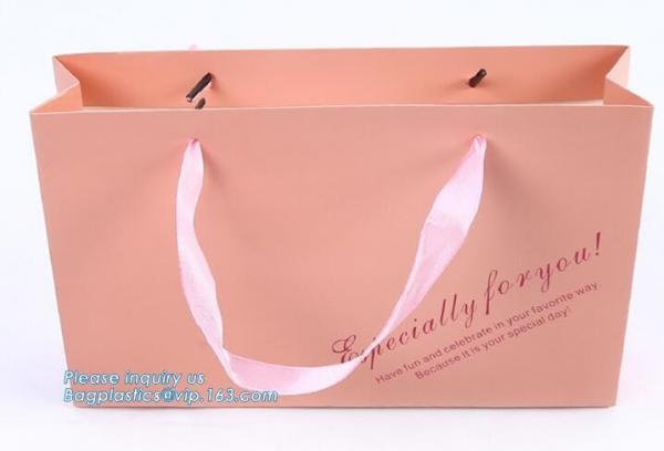 Custom Personalised Printed Small White Luxury Retail Gift Shopping Paper Carrier Bag With Handle, package, bagease pac
