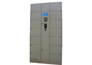 China Electronic Coins Banknotes Luggage Lockers , 14 Doors Metal School Lockers for Park / Gym / Library on sale