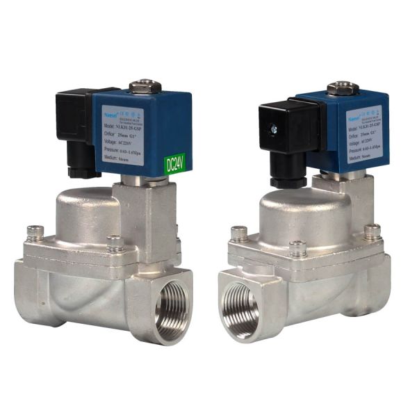 SS 1.6 MPA 16 Bar 230 PSI Piston Solenoid Valve With Teflon Seal Normally Opened