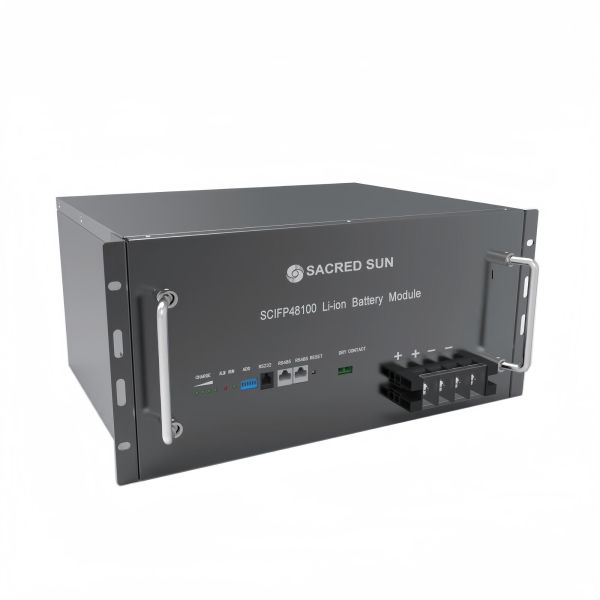 SacredSun SmartPower Lithium Ion Battery System 48V 100Ah 5U LiFePO4 SCIFP48100
