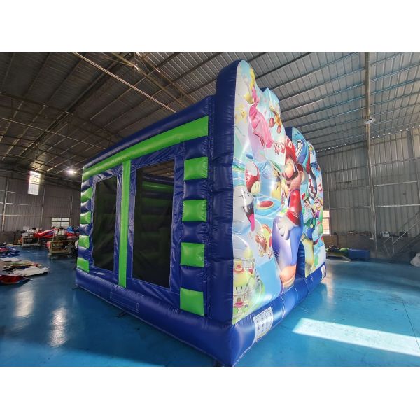 Digital Printing Inflatable Bounce House With Slides Super Mario Inflatable Jumping Castle