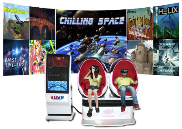 360 Degree 9D Virtual Reality Simulator Amusement Egg Chair With 3 DOF System