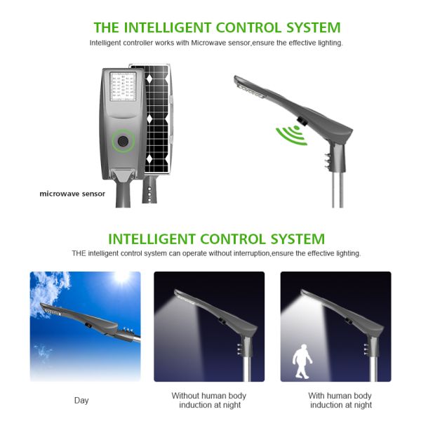 Energy Saving 10w 20w 30w 40w 50w 60w solar led solar street light with motion sensor