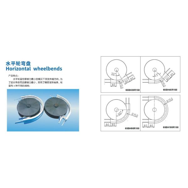 105BP Flexible conveyor horizontal wheel bends for 65mm flexible chains MATERIALS PA6