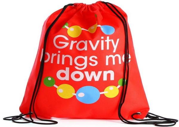 Cheap Non Woven Printed Drawstring Bags Custom Printed Handle With Thin Straps for sale