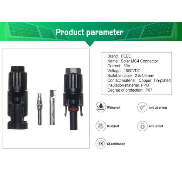 Safety 1mΩ 1500V DC Solar Panel Branch Connector