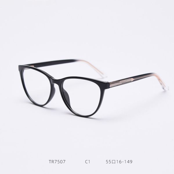 BSCI Round Optical Eyeglasses TR90 Frames Glasses Plain Lens