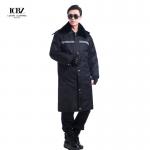 China Customized Logo Printing Black Winter Coat Security Uniform Set for Security Guards for sale