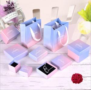 Best CMYK Travel Organizer Pink Paper Jewelry Box With Lid Custom Logo wholesale